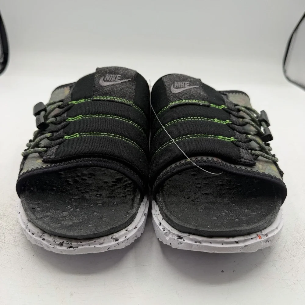 Nike Asuna Crater Slide Sandals Mens Sz 8 Black Grey White Slip On DJ4629-002